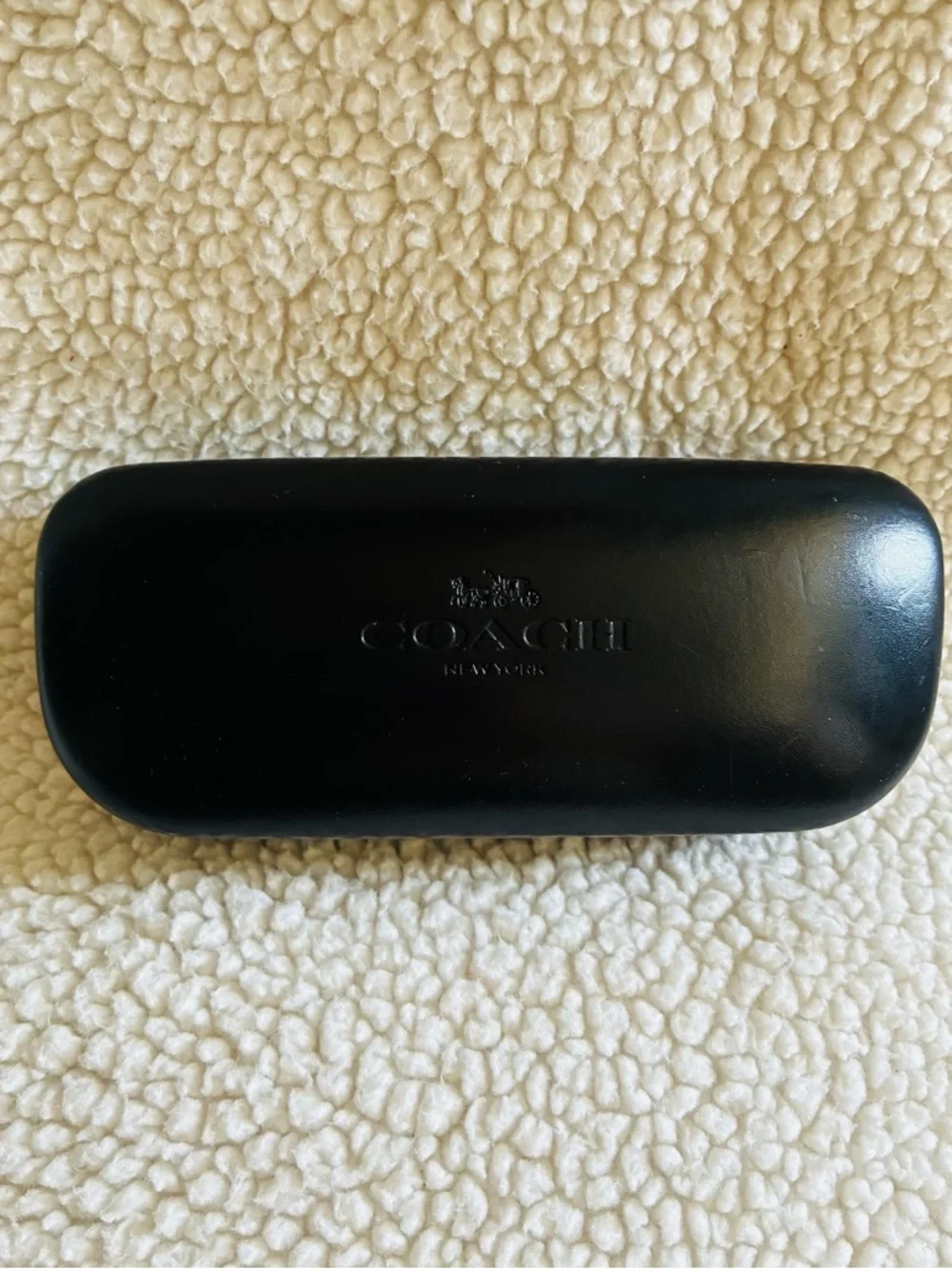 Coach and Ray-Ban Black Eye Glass Cases with Embossed Logos- Lot of 2